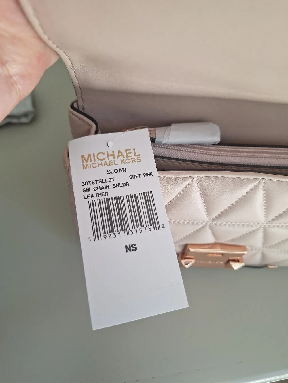NWT Michael Kors Sloan Quilted Bag Small Size Soft Pink With Rose Gold Hardware